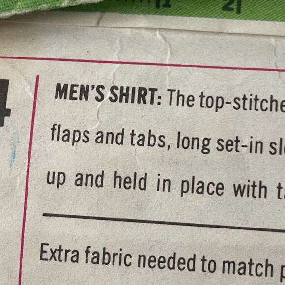 Simplicity 8444 Pattern Top Mens 38 Vintage Full Button Dagger Collar Pocket - Picture 6 of 7